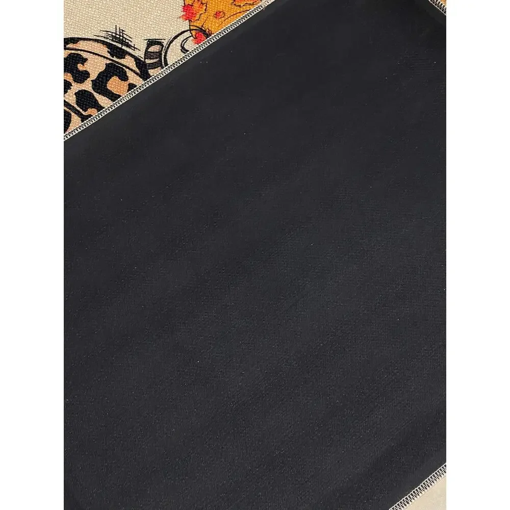 Fall Pumpkin Kitchen Mat Thanksgiving Kitchen Rugs Set of 2,